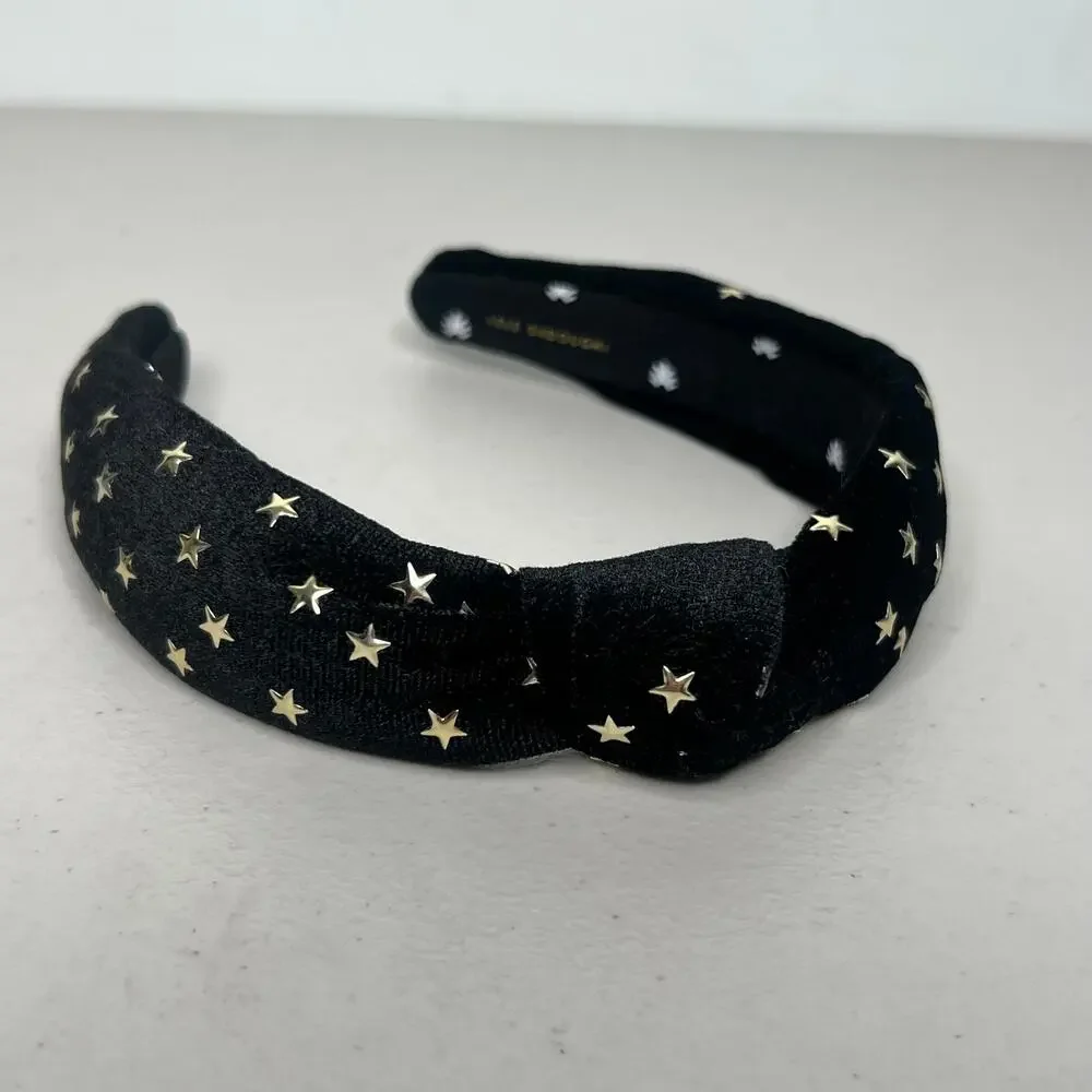 Lele Sadoughi Petite Black Velvet Star Headband